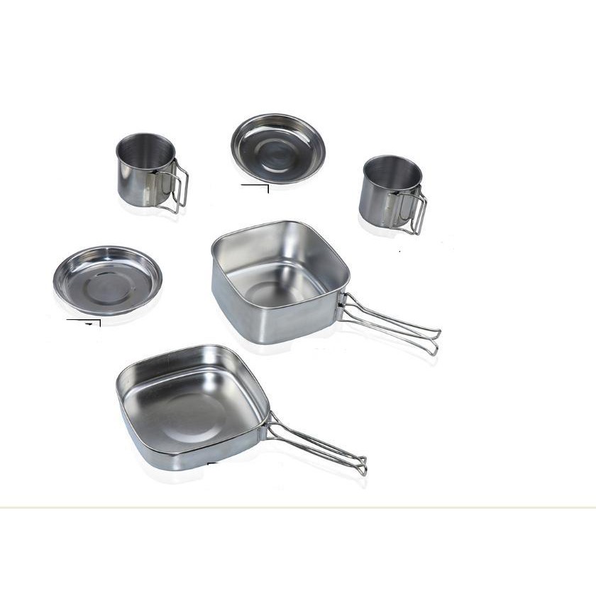 Bộ nồi nấu ăn du lịch dã ngoại gồm 6 chi tiết