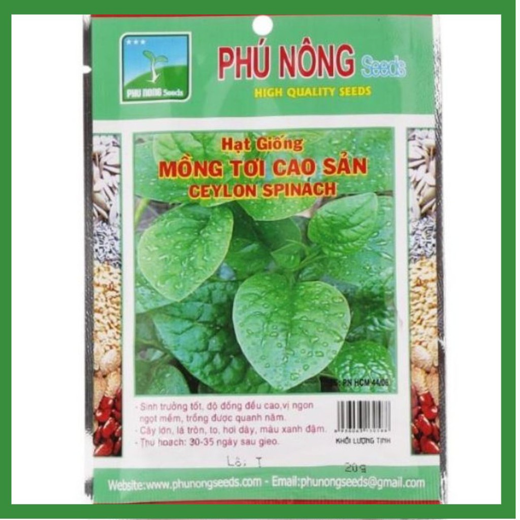 Hạt Giống Mồng Tơi Cao Sản Phú Nông