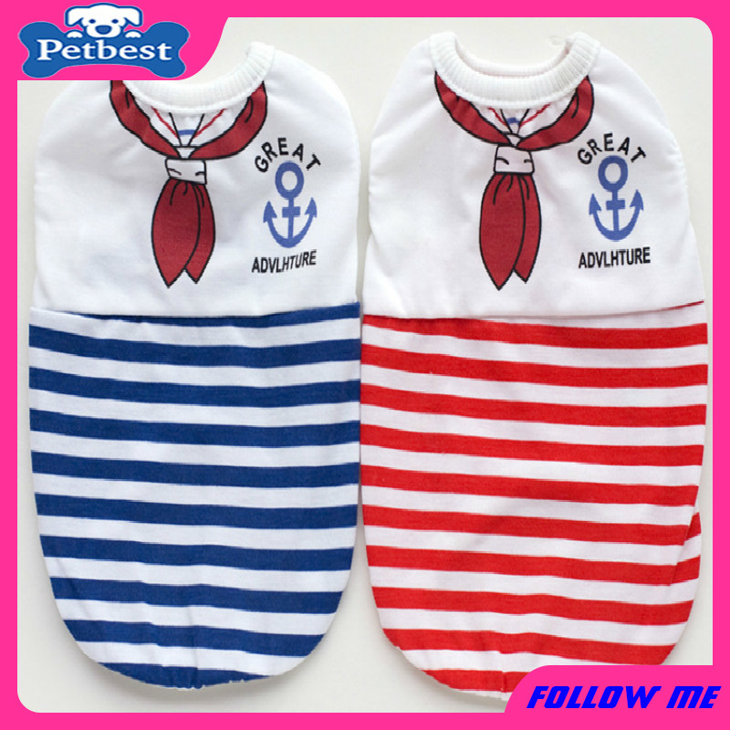 Áo Phong Cách Thủy Thủ Kẻ Sọc Cho Thú Cưng