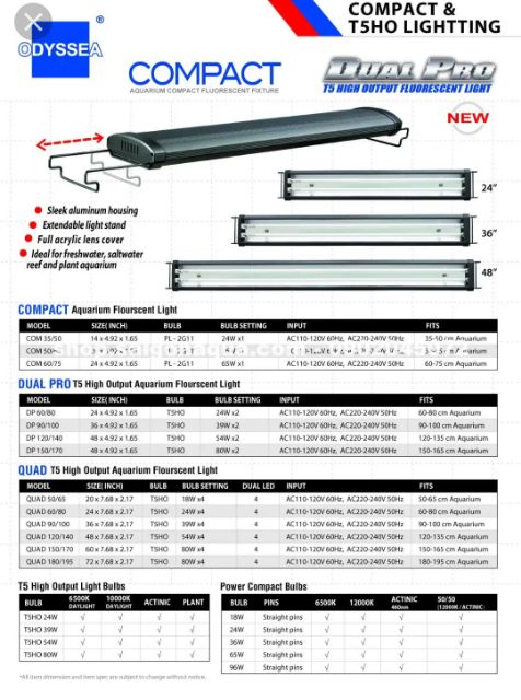 Đèn odyssea 2 bóng hồ cá 90-100cm