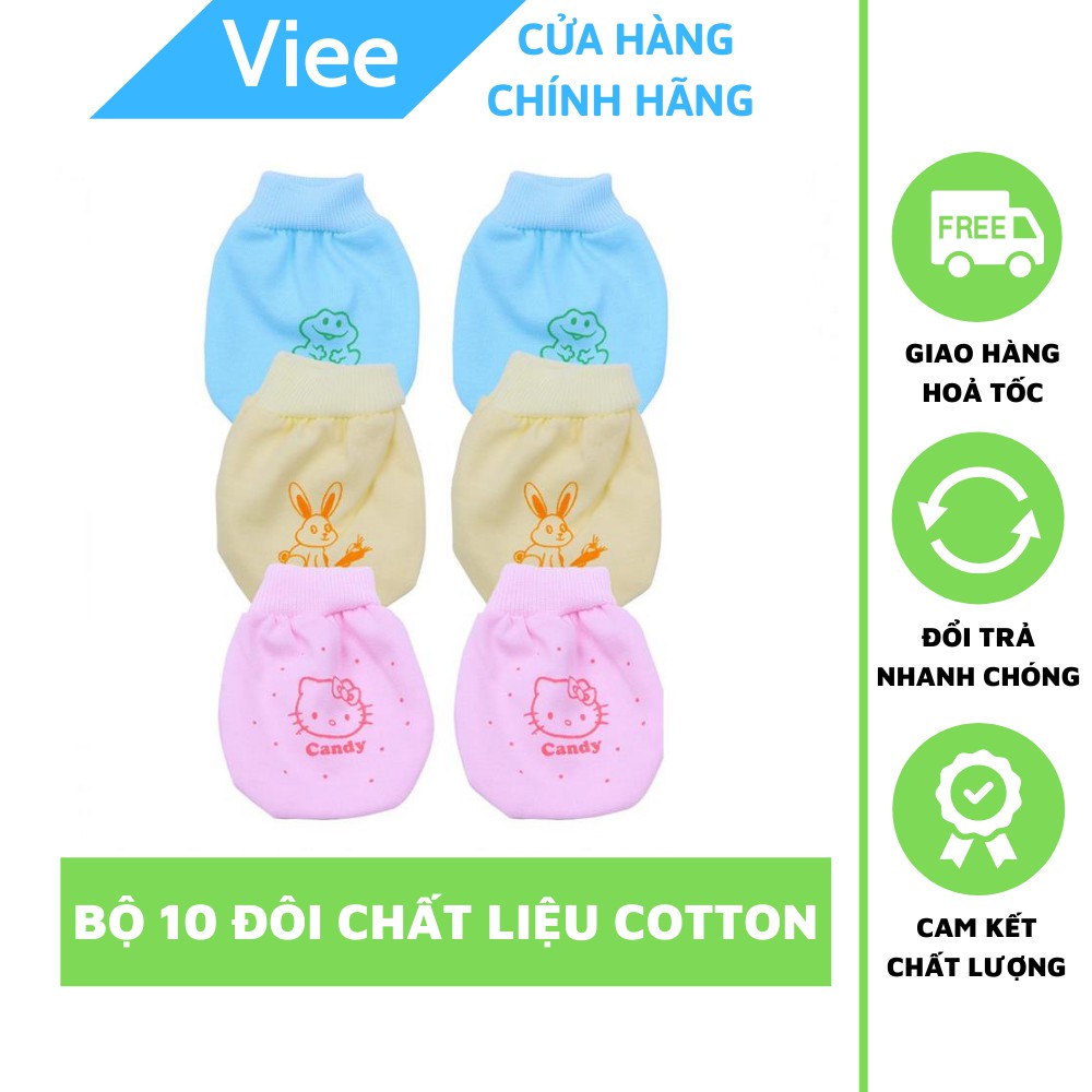 Bộ 10 Đôi Bao Tay, Bao Chân COTTON Cho Bé Sơ Sinh Hàng Cao Cấp - Viee