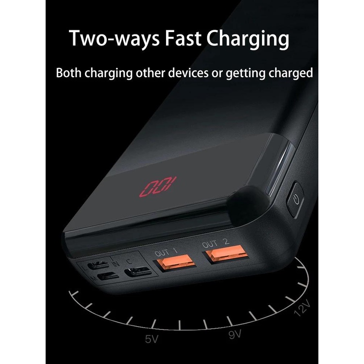 PIN SẠC DỰ PHÒNG HỖ TRỢ SẠC NHANH 30W-PD 30000MAH/L30Q 30000MAH 20W CHO ĐIỆN THOẠI/LAPTOP/MÁY TÍNH BẢNG