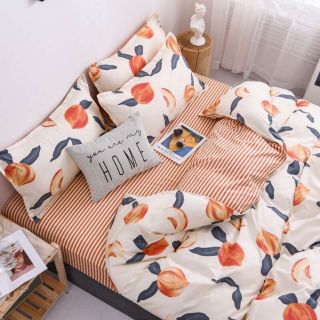 Bộ ga gối cotton poly Quả đào