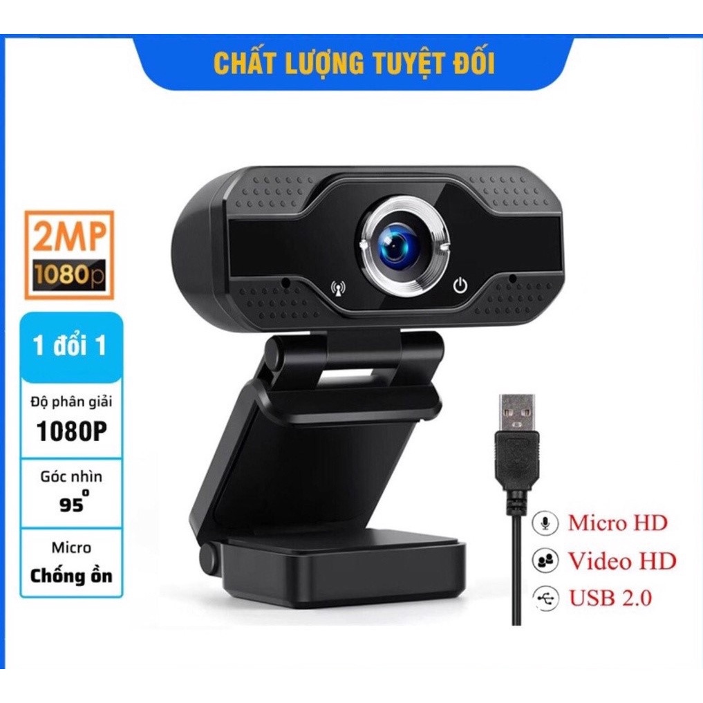 Webcam Máy Tính Chuyên Dùng Cho Học và Làm Việc Online Full HD 1080p sắc nét, có mic, cổng USB | BigBuy360 - bigbuy360.vn