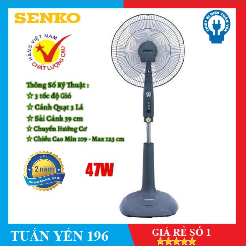 [Mã ELMS5 giảm 7% đơn 300K] Quạt Đứng Senko Có Chức Năng Hẹn Giờ DH1600 - Hàng Chính Hãng-Bảo Hành 2 năm