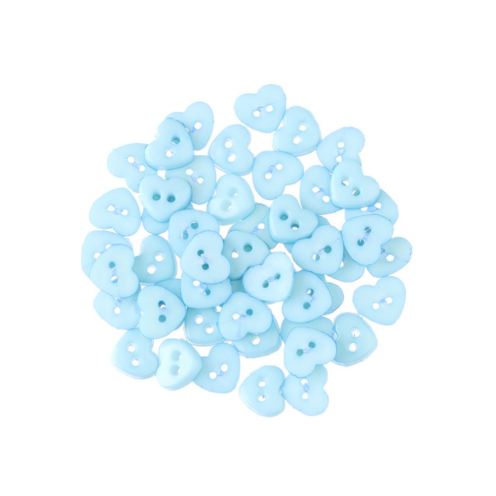 Set 50 Nút Trái Tim 6mm Nhiều Màu Sắc May Vá Cho Búp Bê