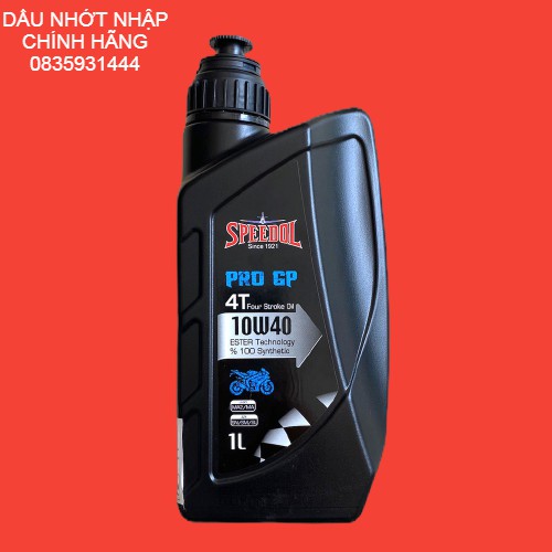 Nhớt tổng hợp xe số 100% Synthetic Ester SPEEDOL PRO GP 4T 10w40 1000ml