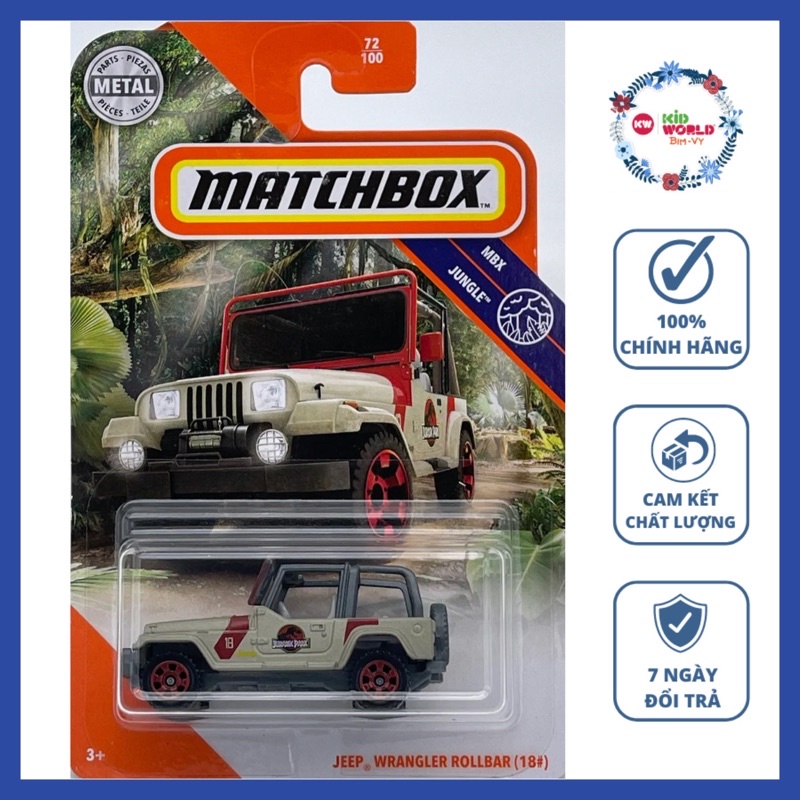 Xe mô hình Matchbox Jeep Wrangler Rollbar GKK70.