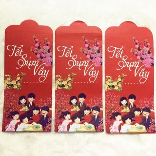 Tết- 06 Bao lì xì TẾT SUM VẦY mầu đỏ.