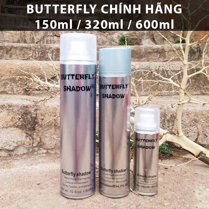 [CHÍNH HÃNG BUTTERFLY SHADOW] Gôm xịt tóc Butterfly Shadow 150ml / 320ml / 600ml tạo kiểu tóc nam nữ và keo giữ nếp