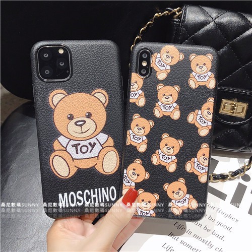 Ốp Điện Thoại Họa Tiết Gấu Moschino Cho Iphone 11 12 Pro Max