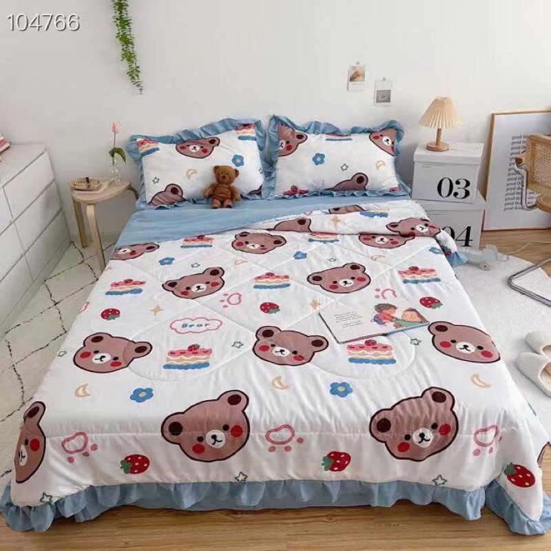Bộ chăn ga gối cotton Đũi,Bộ chăn ga mùa hè,Bộ chăn ga trần bông