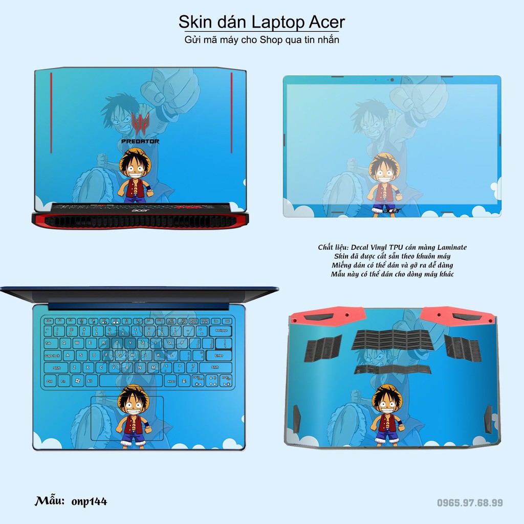 Skin dán Laptop Acer in hình One Piece nhiều mẫu 17 (inbox mã máy cho Shop)