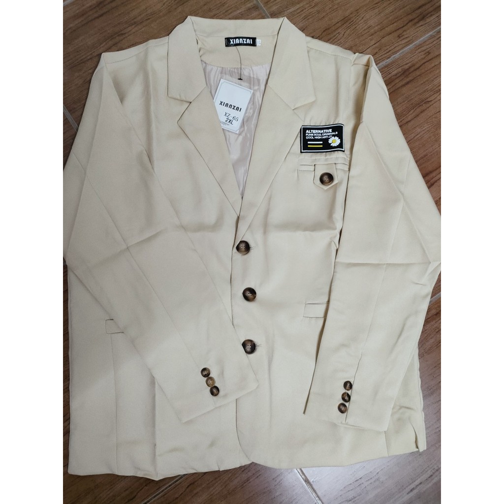 (Hàng Đẹp)Ảnh thật 5 hình cuối-2W249.Áo blazer nam hoa cúc xuân hè phong cách Hàn Quốc