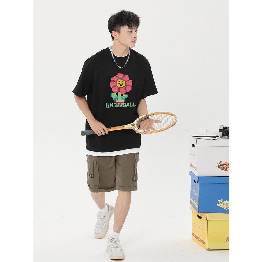 Áo Thun oversize Heheliangfei / Hoa / Hoa