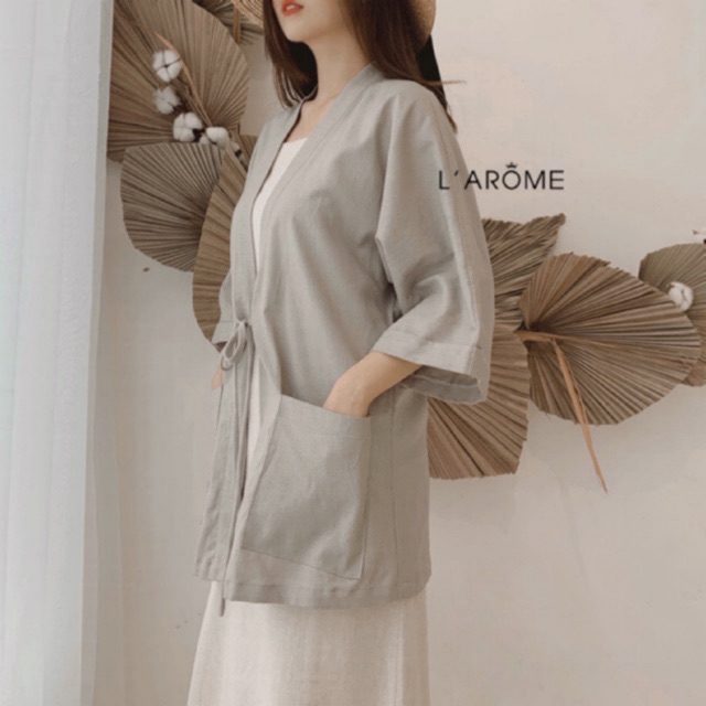 (HÌNH THẬT) (HÀNG THIẾT KẾ) Áo Khoác Kimono Chất Vải Linen