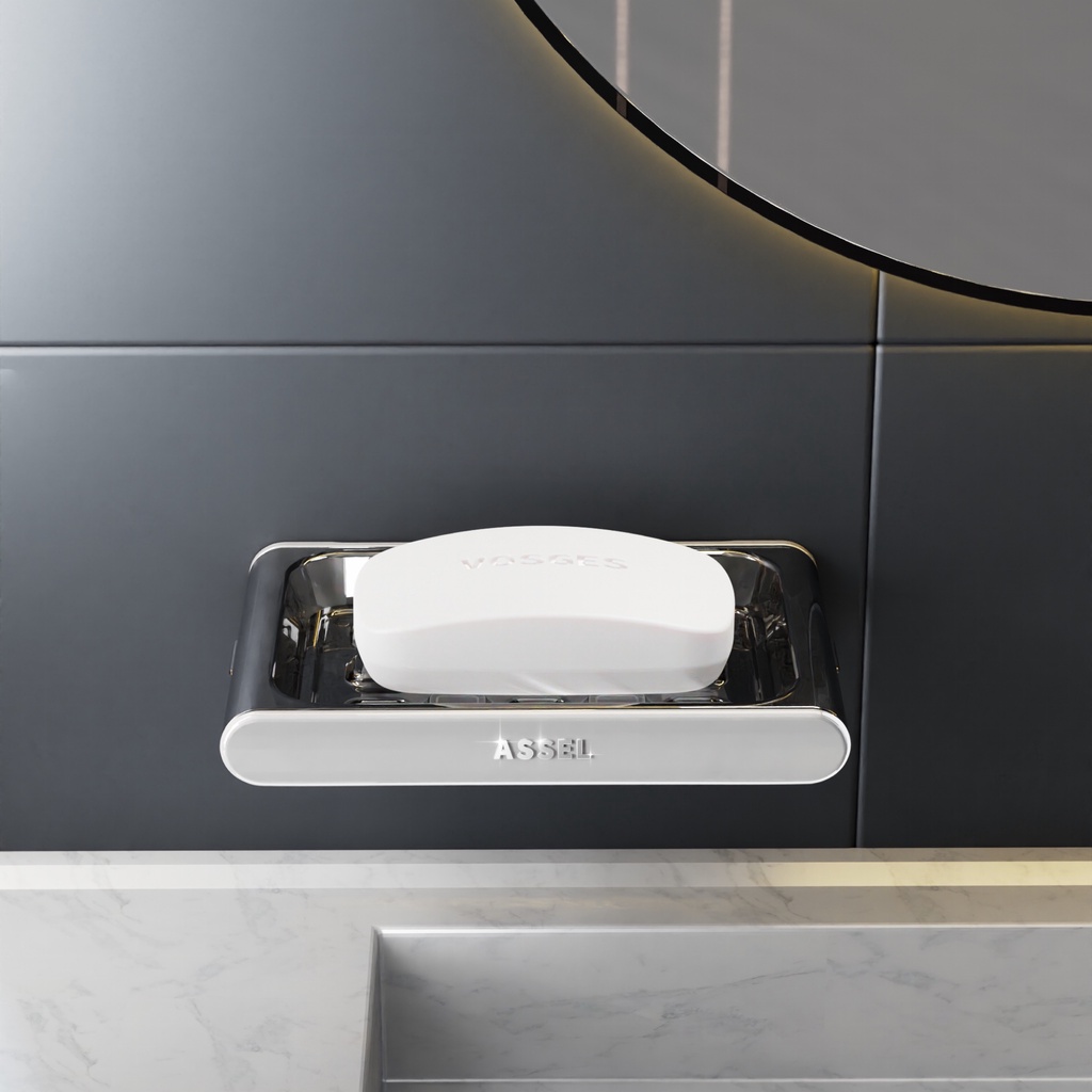 Kệ nhựa để xà bông dán tường ASSEL