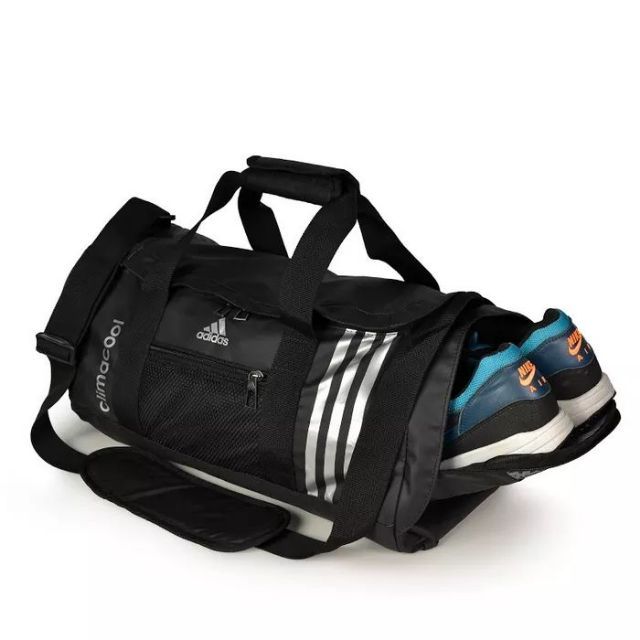 Túi trống thể thao Adidas nam VNXK đen sọc trắng