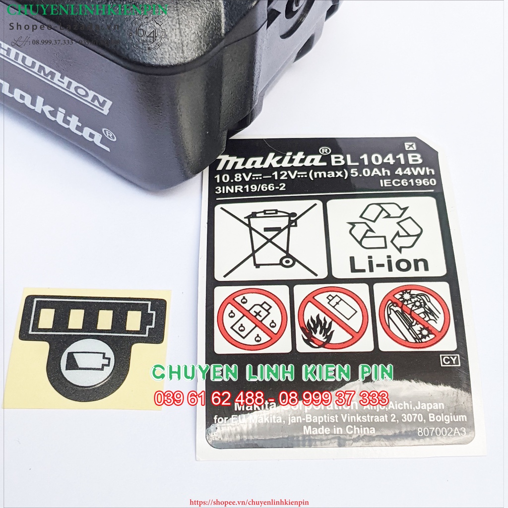 Vỏ Mạch pin Makita 10.8V 12V MAX , led báo pin nhận sạc zin