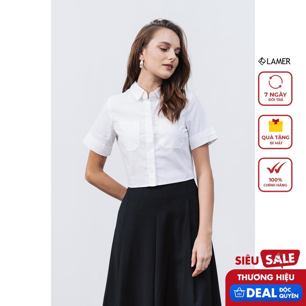 Áo croptop cổ bẻ VIENNE TRAN V61H20H009