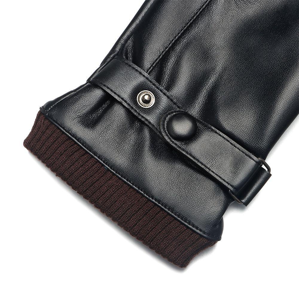 Găng Tay Da Lót Lông Cừu Giữ Ấm Chạm Màn Hình Cảm Ứng Phong Cách Doanh Nhân Cho Nam