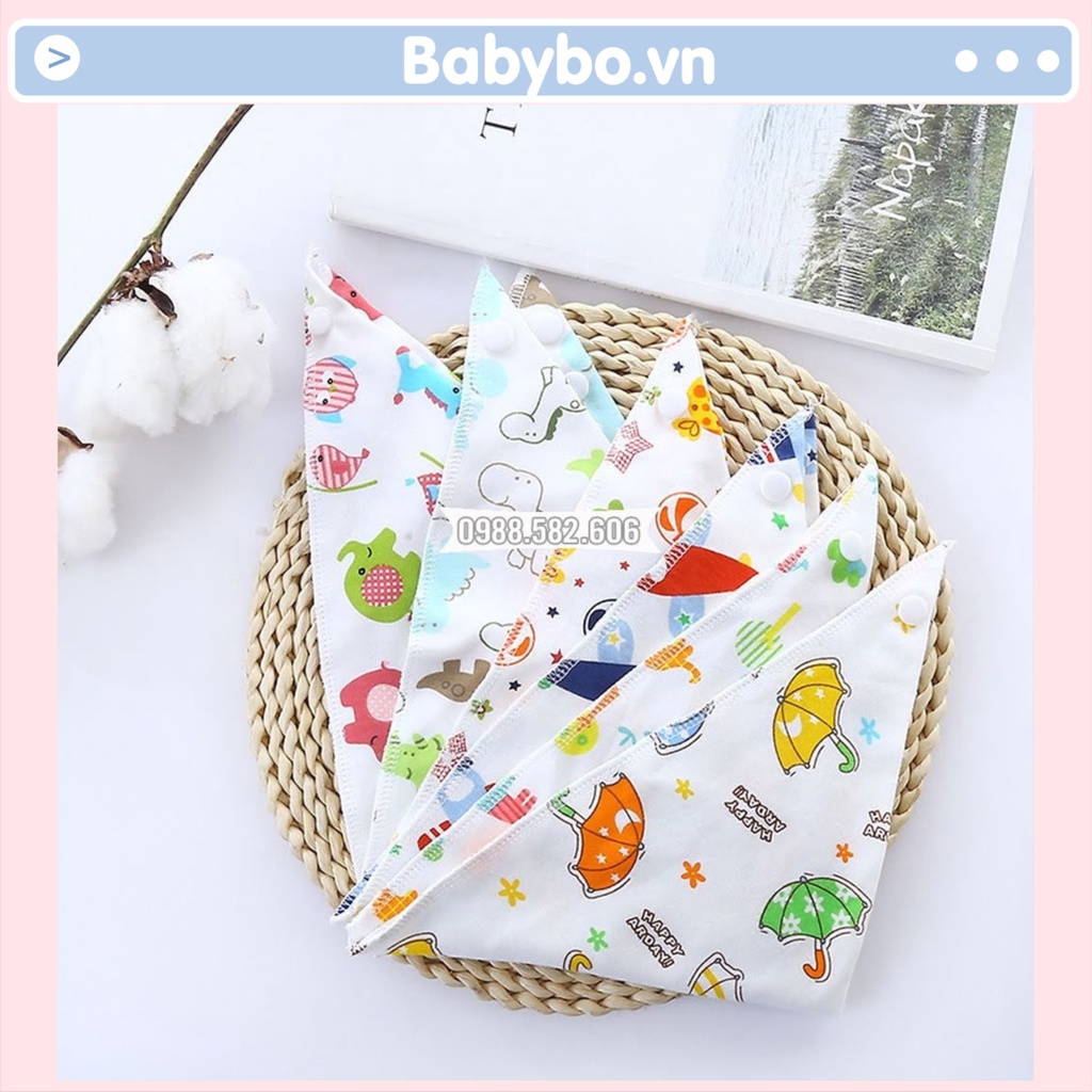 Yếm tam giác cotton siêu mềm giữ ấm cổ loại đẹp cho bé từ 0-2 tuổi