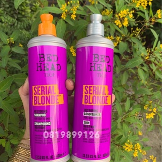 CẶP DẦU GỘI XẢ DƯỠNG MÀU VÀ PHỤC HỒI TÓC TẨY TIGI SERIAL BLONDE 400ml x 2