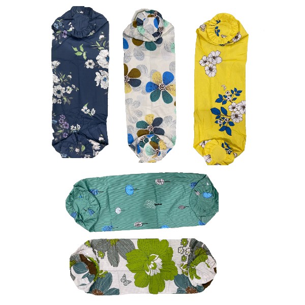 Vỏ gối ôm Homtex 37x105cm dây kéo có bèo, bao gối cotton hoa