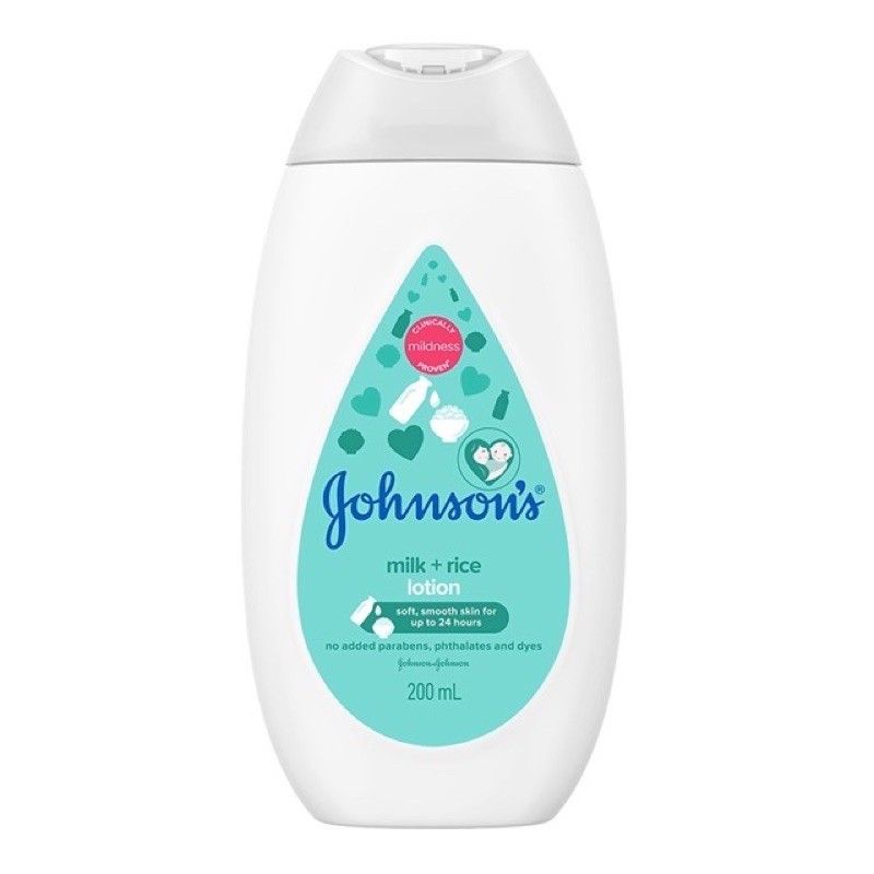 Sữa tắm dưỡng ẩm tinh chất sữa và gạo Johnson Baby Lotion 200ml