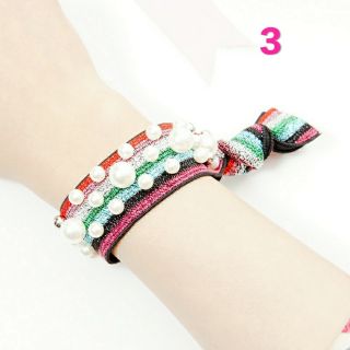 Dây buộc tóc màu sắc thổ cẩm đính hạt