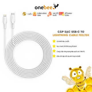 Cáp sạc USB-C to Lightning Cable Feeltek (Màu trắng) - Hàng Chính Hãng