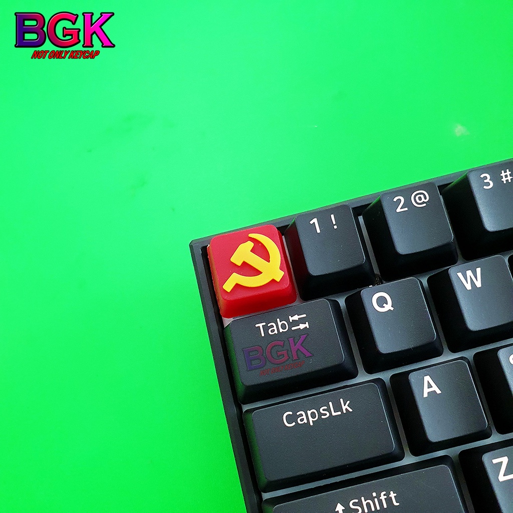 Keycap Lẻ Artisan Hình Búa Liềm Đúc Resin nhiều lớp ( Đế Xuyên LED, Keycap bàn phím cơ,keycap resin độc lạ )