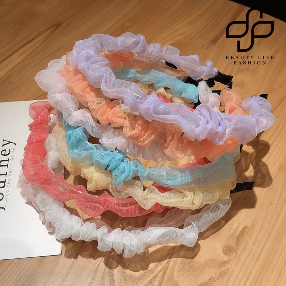 (Hàng Mới Về) Băng Đô Cài Tóc Mỏng Bằng Vải Chiffon Cho Nữ