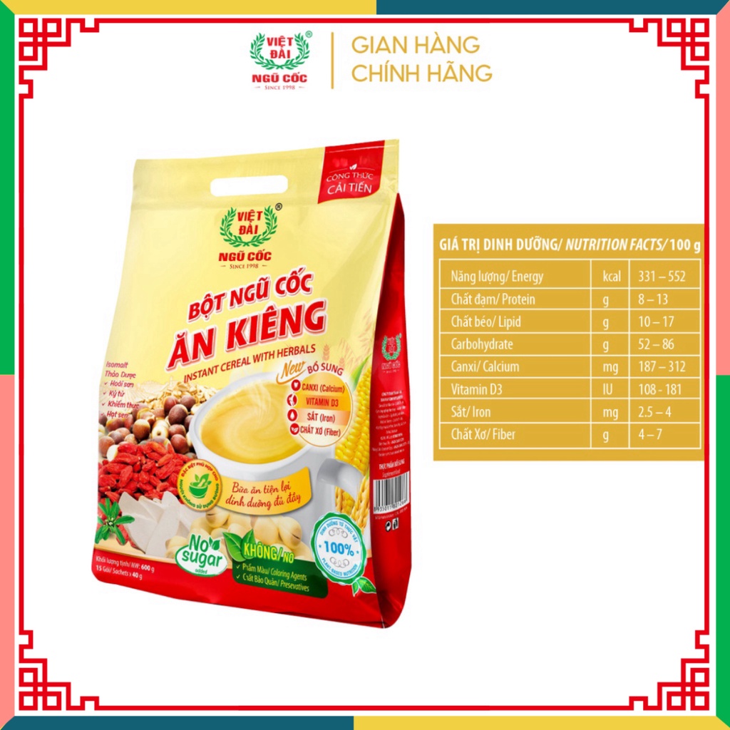 Bột hoa quả ăn ít Việt Đài túi 600g ( Đại lý Ngọc Toản)