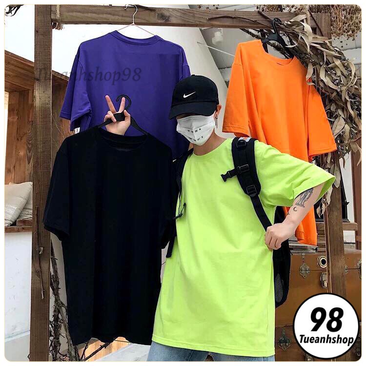 Áo Thun Trơn Tay Lỡ 16 MÀU Chất Vải Cotton mềm mịn - Áo Thun Nam Nữ From Rộng Unisex Phong Cách Hàn Quốc Freesize 38-68k