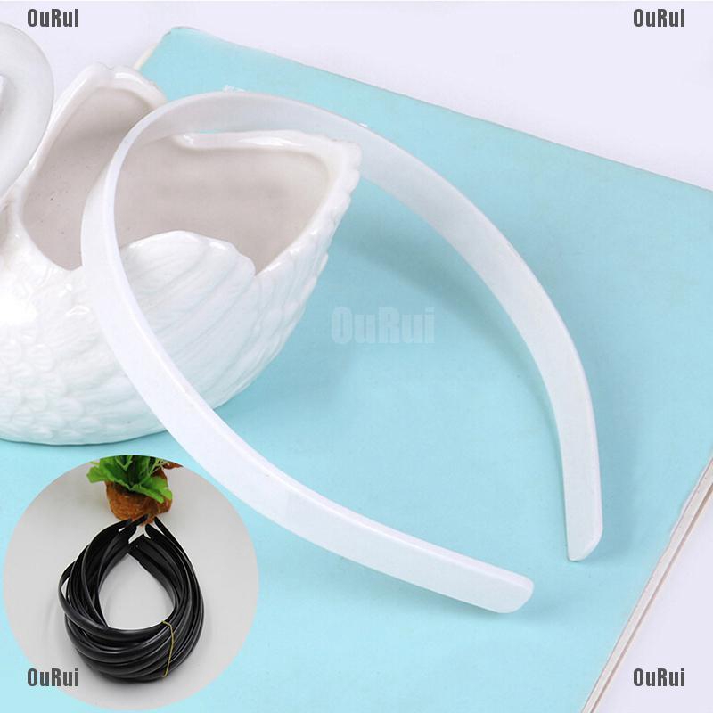 (FCC) Bộ 10 Băng Đô Nhựa Màu Trơn Phụ Kiện Tóc