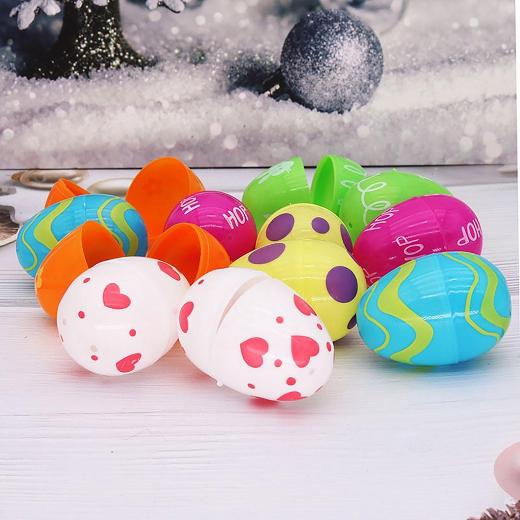 Set 12 Quả Trứng Phục Sinh Rỗng Nhiều Màu Sắc Làm Đồ Chơi Thủ Công Cho Bé
