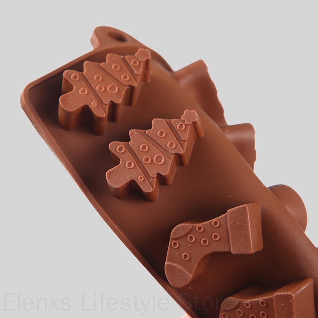 Khuôn silicon phong cách giáng sinh làm bánh kẹo tiện lợi