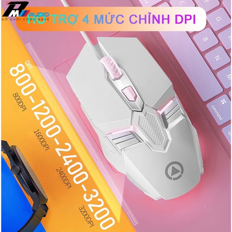 Chuột Gaming máy tính,laptop có dây  G12 LED RGB Tự đổi màu phong cách Gaming Esport 6 nút bấm-Bảo Hành Lỗi 1 Đổi 1