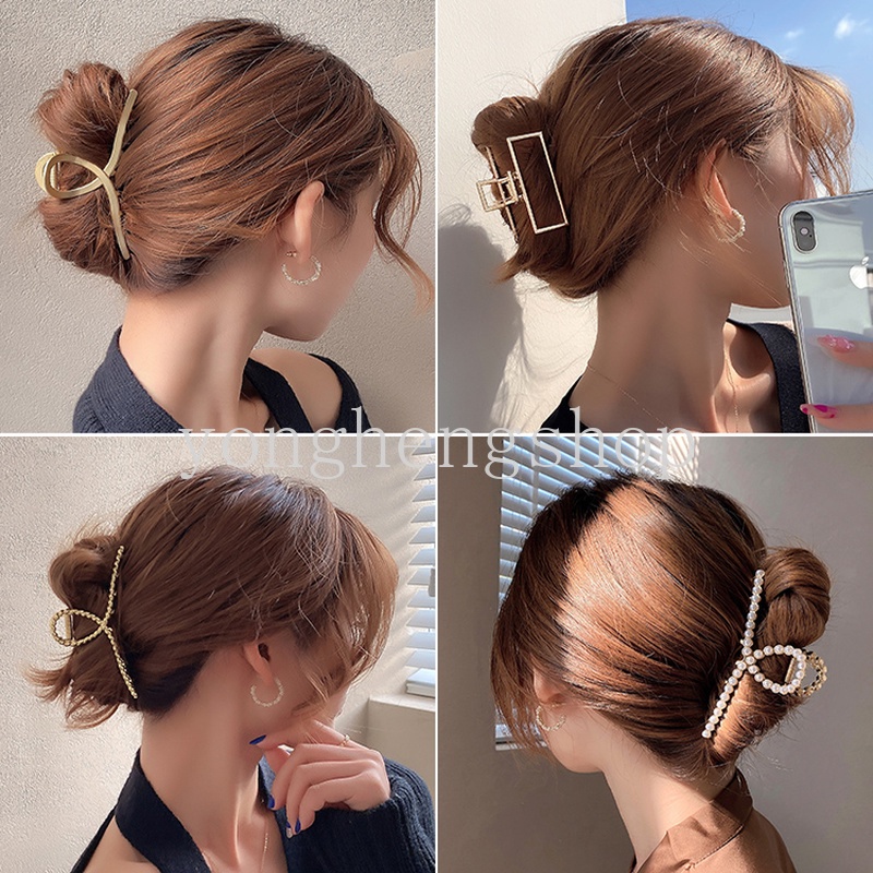 Kẹp Tóc Kim Loại Đính Ngọc Trai Thời Trang Cho Nữ