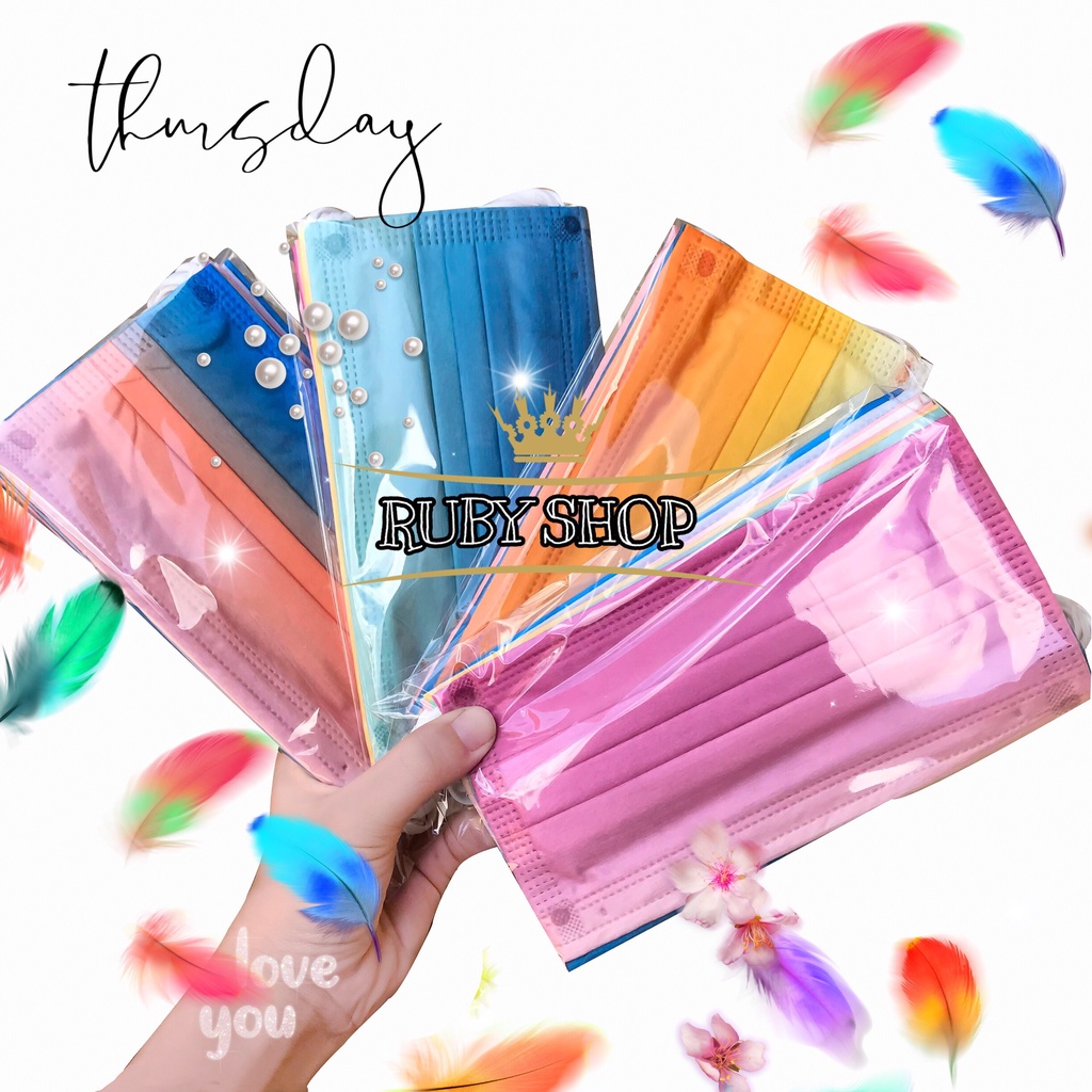 Top 1 Hàn Quốc | Set 10 Khẩu Trang Y Tế Đa Màu Sắc Độc Lạ Đi Du Lịch Biển | Khẩu Trang Cầu Vồng Đẹp Tuổi Teen | BigBuy360 - bigbuy360.vn