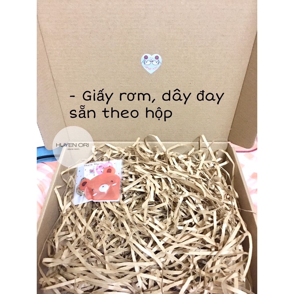 Hộp đựng quà giấy Kraft kèm rơm lót, hộp quà sinh nhật, tặng người thân,người yêu 8/3, Valentine, tặng quà Tết,tặng mẹ