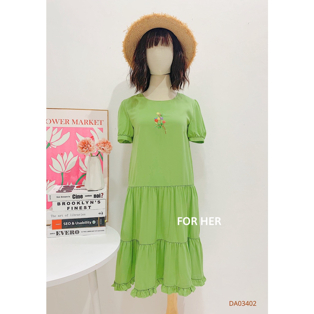 Đầm babydoll hoa thêu DA0340