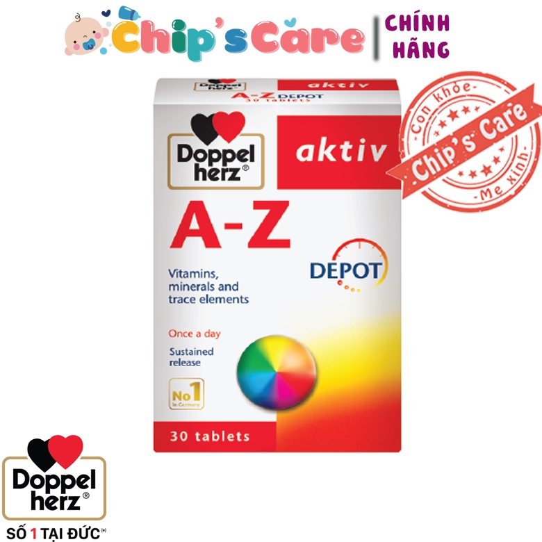 Vitamin tổng hợp tăng cường sức khỏe đề kháng Doppelherz Aktiv A-Z Depot (Hộp 30 viên)