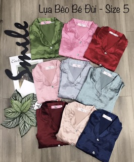 ( Trẻ Em ) Đồ Bộ Pijama Lụa viền Bèo Em Bé Đùi