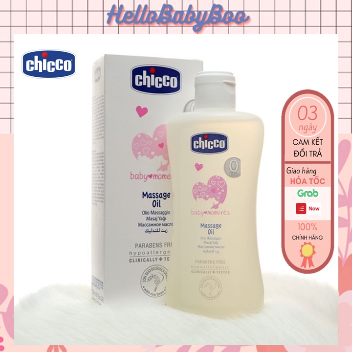 [Giá Siêu Hời] Dầu Mát-Xa Mềm Ẩm Chiết Xuất Cám Gạo 0M+ Chicco Cho Bé 200ml