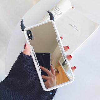 Ốp điện thoại tráng gương họa tiết sừng quỷ cá tính cho Vivo Y91 Y91C Y91i Y93 Y95 Y97 Y3 Y17