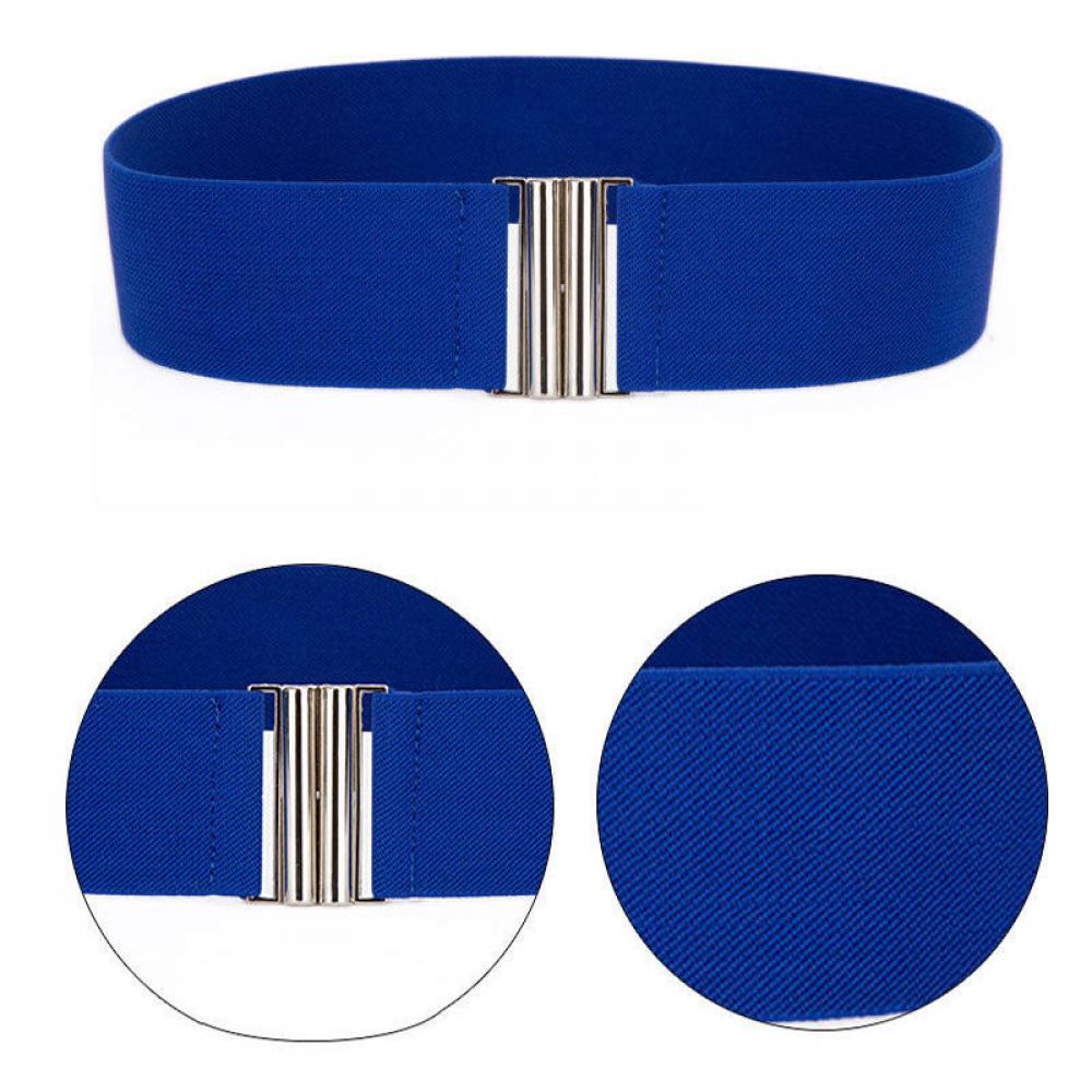 1PC Fashion Womens Silver Buckle Wide Stretch Elastic Waist Belts