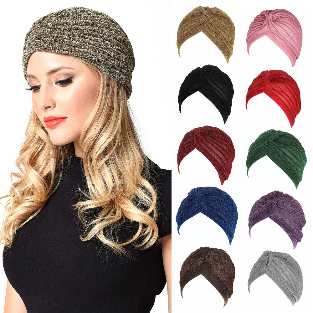 Mũ turban trùm đầu mềm mại co giãn nhiều màu phong cách Hồi Giáo dành cho nữ
