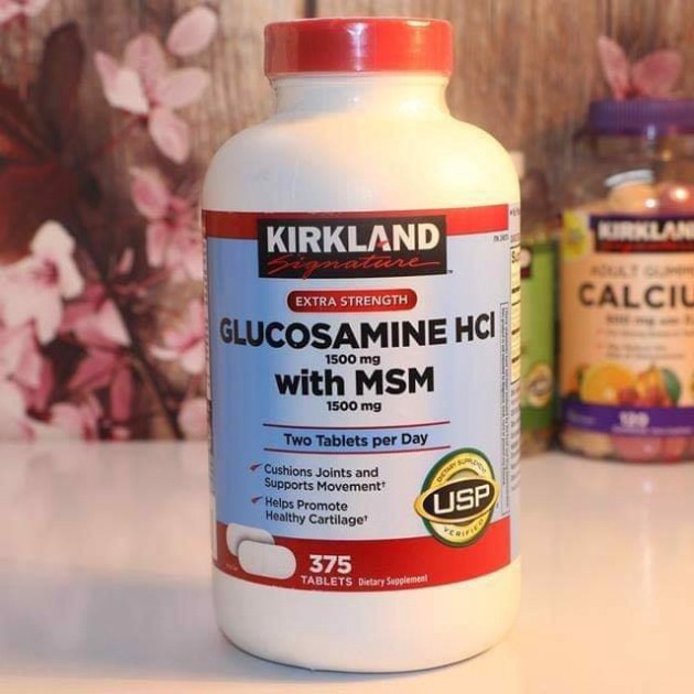 {Nhập chính hãng} Viên bổ khớp KIRKLAND Glucosamine HCL 1500mg With MSM  - Hỗ trợ tăng dịch nhầy khớp (Hộp 375 viên)